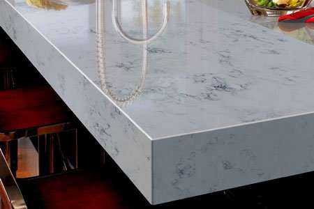 Grey quartz kitchen countertop